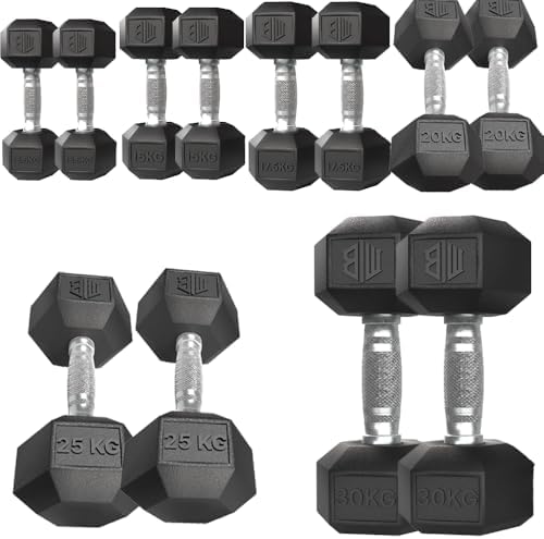 ManiBoom Mancuernas Hexagonales PROFESIONALES Ergonómicas y ANTID...