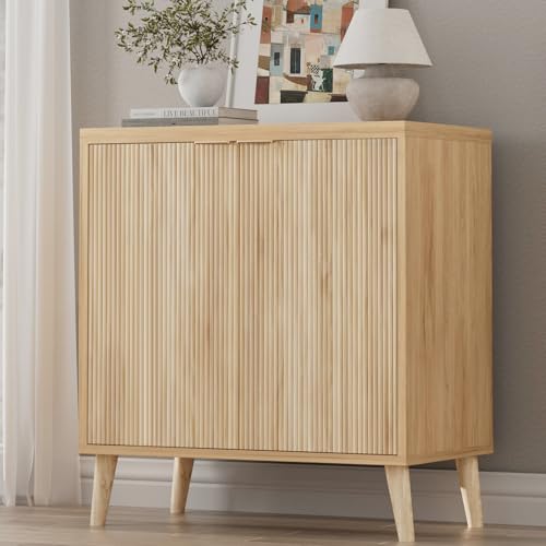 Homleke Fluted Buffet Cabinet with Storage Modern Sideboard Cabinet