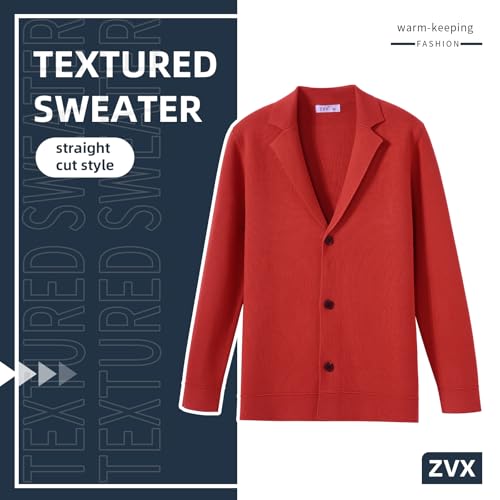 Image of Men's Cardigan Sweater Button Front V-Neck Long Sleeve Knit Sweaters