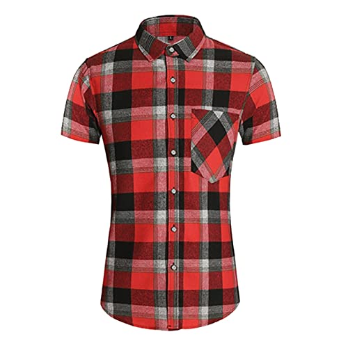 Chemise à manches courtes pour hommes avec poche avant style décontracté