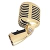 OPPWONG Vintage Style Retro Dynamic Vocal Microphone, Zinc Alloy Mic with Self Tensioning Rotating Rack & Cardioid Pattern, Ideal for KTV, Stage & Recording Studio (Gold) #1