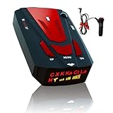 Newly Laser/Radar Detector Driving Aids for Cars with Led Display, Long Range Detection, City/Highway Mode Detectors, Mute Memory, Ideal Gifts (Red)