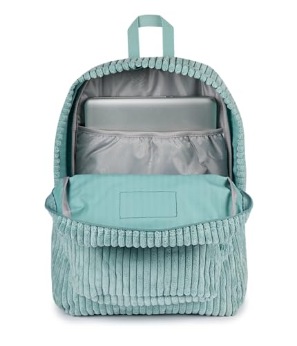 Image of JanSport Superbreak Plus FX Backpack - Work, Travel, or Laptop Bag with Water Bottle Pocket - Surreal Corduroy Sage