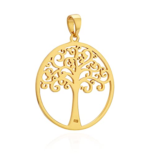 Pendentif Arbre de Vie argent 925 doré NKlaus symbole amulette 11449