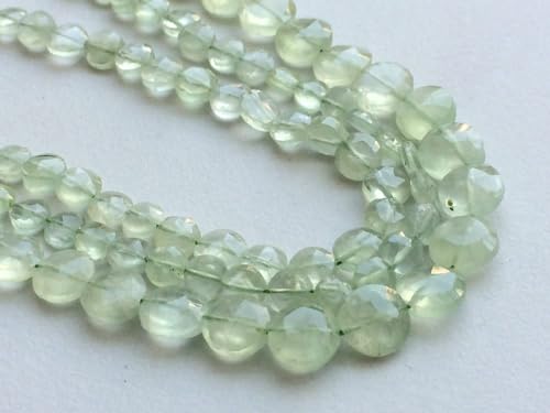 Perles Prehnite facettées 6-8mm vertes pour création de bijoux - 5