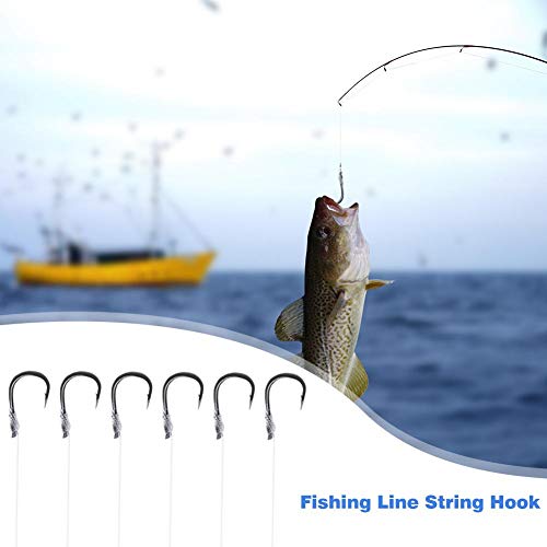 Ganchos de peixe limpos 6 grupos feitos à mão linha de pesca linha de pesca gancho giratório pesca e