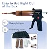 DH2 Gel Applicator Gun Set Precision Dispensing Tool with 3 Refillable Tubes, Interchangeable Tips, Connectors and Storage Case Fits Standard 35g Cartridges Gel Not Included