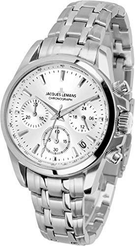Jacques Lemans Reloj Cronógrafo para Hombre de Cuarzo con Correa en Acero Inoxidable 1-1863ZE