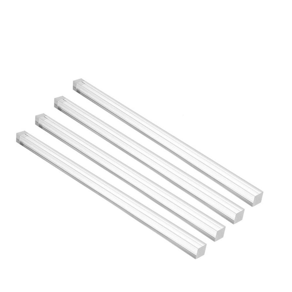 Pręty okrągłe z ABS i akrylu, Pręty kwadratowe akrylowe, opakowanie 5 sztuk, przezroczyste, o wielu przekrojach, długości 100–500 mm(8x8x200mm)