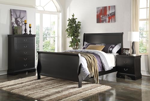 Modern-Eastern-King-Bed-Frame-Sleigh-Style-Headboard-Footboard-Black-Color-Plywood-Construction Modern Eastern King Bed Frame Sleigh Style Headboard Footboard Black Color Plywood Construction