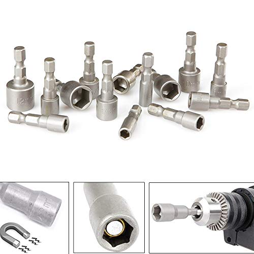 14 Pcs Magnetic Hexagon Socket, 6-19mm Hex Shank Magnetic Nut Setter Driver, Hex Drill Bits,1/4 Inch Magnetic Drill Bit Set, Used to Electric Screwdriver Handle Tools 3 14 Pcs Magnetic Hexagon Socket, 6-19mm Hex Shank Magnetic Nut Setter Driver, Hex Drill Bits,1/4 Inch Magnetic Drill Bit Set, Used to Electric Screwdriver Handle Tools - Image 3