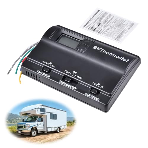 83303862 RV Digital Thermostat, Heat/Cool T-Stat Wall Thermostat Compatible with Coleman Mach 8330-336 337 338 339 368 386 Air Conditioner, Temperature Adjustment from 37℃ to -1 ℃ Black 83303362