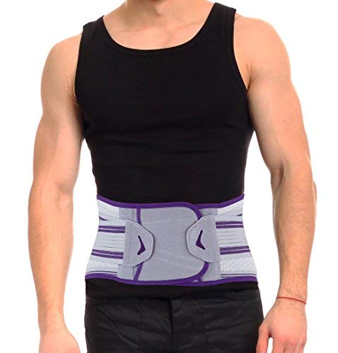 Exclusive Discount 70% Price  ORTONYX Lower Back Brace and Support Belt with Removable Massage Lumbar Pad - XL Gray