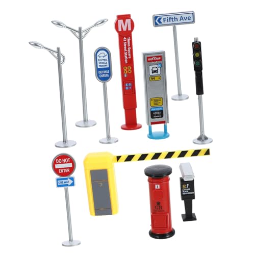 NAMOARLY 1 Set Miniature Traffic Signs Sand Table City Model for Signal Sign for Traffic Scene Play Enhance Learning Family Fun