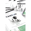 CANSON 1557 180gsm A4 White Drawing Paper Pad, Light Grain, Glued Short Side, 30 Extra White Sheets, Ideal for Professional Artists & Students