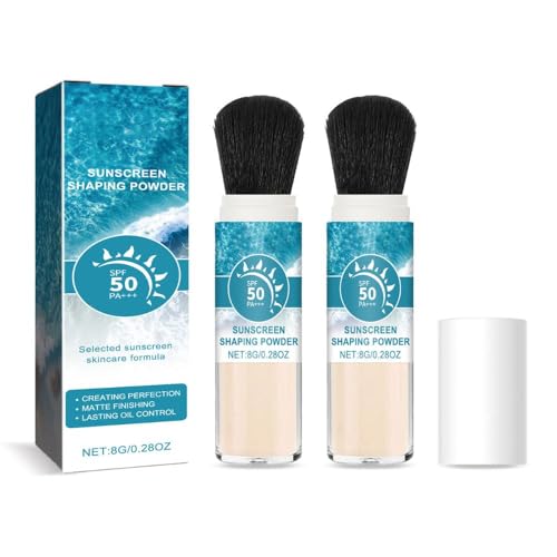 Ninnyi 2 Pcs Spf 50 Mineral Sunscreen, Mineral Magic Powder For Sun Protection & Oil Controlling