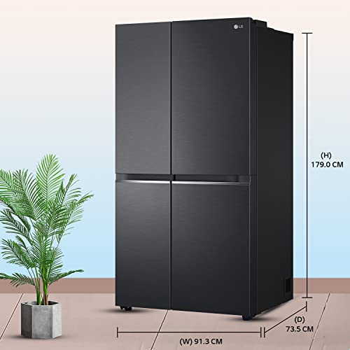 Image of LG 694 L Frost Free Smart Inverter Side-by-Side Refrigerator (GC-B257SQUV, Matte Black| DoorCooling+, Hygiene Fresh+, Express Freeze)