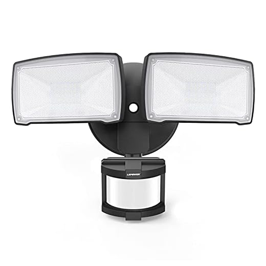 LEPOWER 28W LED Security Lights Motion Sensor Light Outdoor, 3000LM Motion Security Light, 5500K, IP65 Waterproof, 2 Head Motion Detector Flood Light for Garage, Yard, Porch (Not Solar Powered)