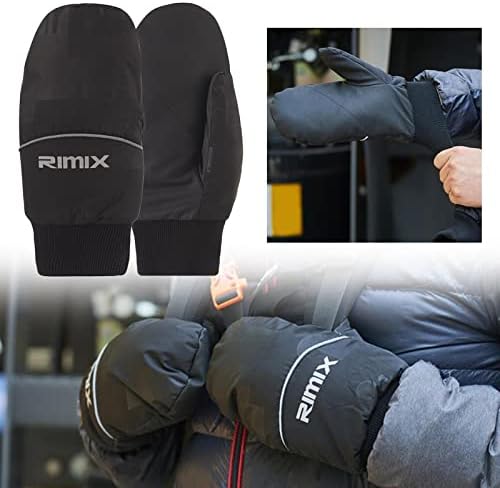 Hellery Anti-Slip Winter Gloves Duck Down Thermal Mittens Women Men Windproof Warm Cold Weather Extra Warm Padded Waterproof Gloves for Running Jogging Walking Ski Sports