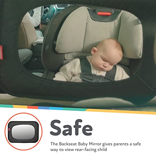 Image of Nuby Backseat Baby Mirror with Fully Adjustable Straps, Shatter Resistant, Installs in Seconds, Black (Pack of 2)