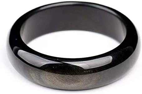 Natural Gold and Obsidian Crystal AAAA Bracelet, Inner Diameter 63 mm image 5