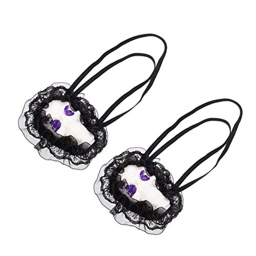 LIFKOME Eye Patch Skull Design Cosplay Eye Cover Lace Detail Perfect for Halloween Carnival Dress-up Photo Booth