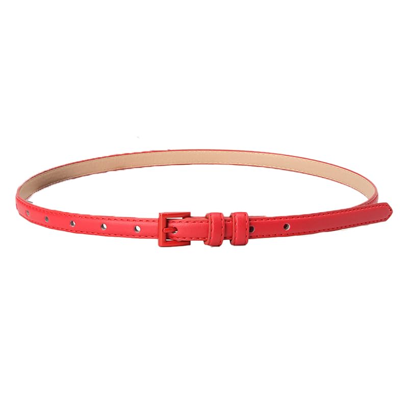 COTIM COYIN Women's Skinny Leather Belts with Metal Buckle for Dresses, Pants, Jeans