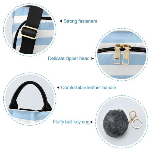 Image of ALAZA Blue White Striped Trips Hiking Camping Rucksack Pack for Women
