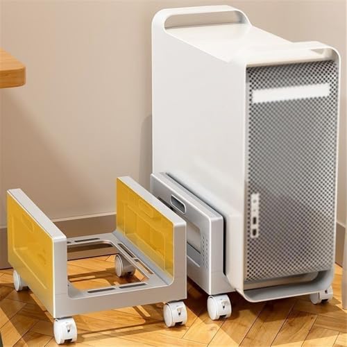 Soporte para torre de PC, soporte móvil para CPU con ruedas giratorias, para suelo o alfombra, blanco miniatura 5