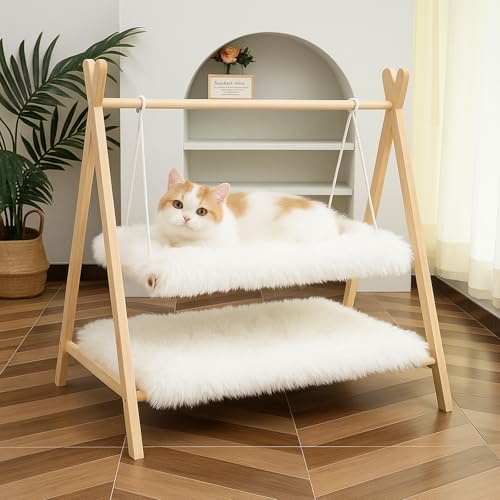 Fluffy Cat Bed Mat 19.6"x31.4" Furry Small Dog Cats Cushions for Indoor | White Faux Fur Fuzzy Puppy Pads for Pet Sleep - Image 6