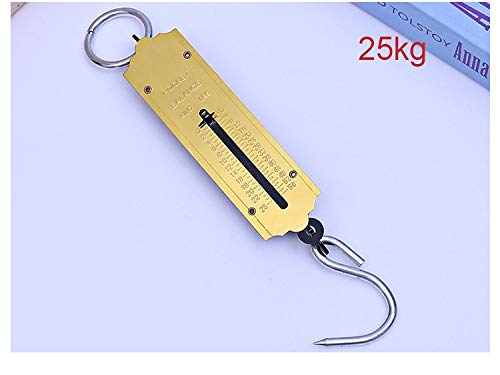 Bilancia ad Alta precisione Peso di 12kg 25kg 50kg 100kg 150kg Bagagli Primavera Scala di Pesca Viaggio bilance meccaniche Gancio Appeso Bilance mobili Pesatura (Color : 25kg)