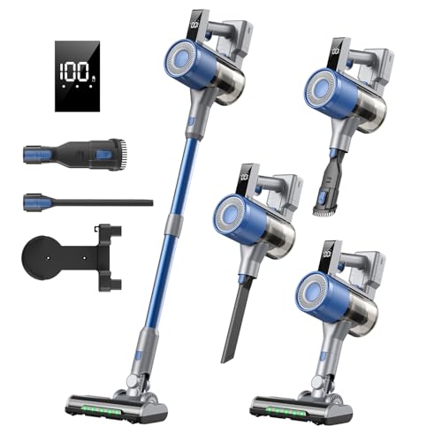 SculifyVita Aspirapolvere Senza Fili Potente 650W/58KPA/60Mins, Scopa Elettrica Senza Fili Anti-Groviglio LED Peli Animali, 2,3kg Ultraleggero, 2L Senza Sacco, Filtro HEPA,Pavimenti Duri e Tappeti