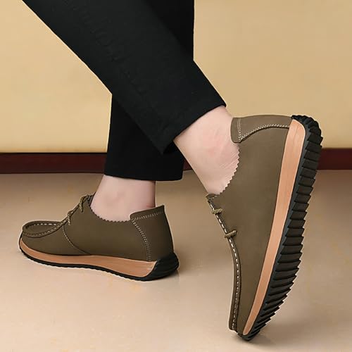 Men's Flat Casual Walking Oxford Shoes Fashion Round Toe Comfort Soft Sole Non-Slip Lace-Up Lightweight Orthopedic Dress Sneakers Business Casual Work Derby Shoes4