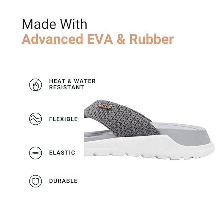 Image of leaf Heel Pain & Swelling Relief Slippers for Men & Women - Unisex Grey Cushioned Comfort Slippers with Arch Support - Pain-Relieving Footwear for Swollen Feet & Heel Pain