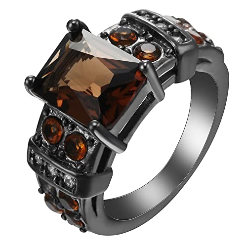 Bague de promesse cadeau meilleure amie en zircone orange vintage