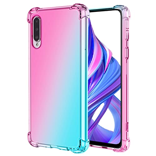 Ueokeird for Huawei Y9s/Honor 9X Pro/P Smart Pro 2019 HLK-L41 Case, Clear Cute Gradient Phone Case Slim Anti Scratch Flexible TPU Cover Shockproof Protective Case for Huawei Honor 9X Pro (Pink/Green)