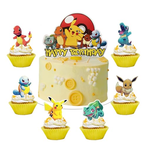 Gugatad Décoration de Gâteau Happy Birthday, 49 Pièces, Papier Cartonné Multicolore, Toppers pour Cupcakes, pour Fête d'Anniversaire Enfants