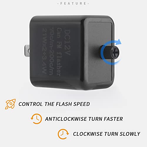 2 Pin Flasher Relay 12V Motorcycle Speed Adjustable Fix For Led Turn Signal Hyper Flash Universal 2Pcs Electronic (Black,2Pcs) #TOP2