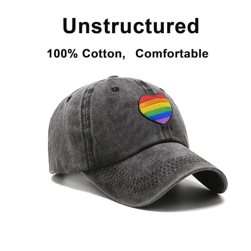 Image of Embroidered Pride Hat LGBT Cap Low Profile Distressed Dad Hat