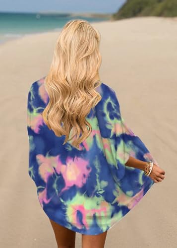 Image of CASURESS Women's Cardigan-Sheer Kimono Loose Summer Floral Print Cover Ups