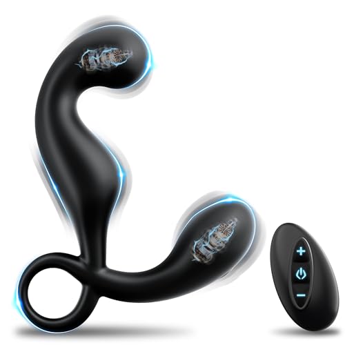 VerVerien Butt Plug Prostate Massager Vibrator Sex Toys for Men with 9 Vibrating Modes Anal Plug Dildo Adult Toys 2 Motors Anal Beads & G-Spot Vibrators with Remote Control Powerful Anal Toys