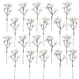 Crafare 36 Pack Artificial Berry Stems 7 Inch White Holly Berry Picks for Christmas Tree Decoration Wreath Crafts Wedding Gift,Holiday Season,Winter Decor