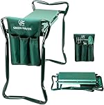 Green Haven Garden Kneeler Seat with Handles & Tool Bag – Heavy‑Duty Foldable Kneeling Stool for Gardening – EVA Foam Padded Garden Kneeling Pad, Gift for Gardeners & Elderly