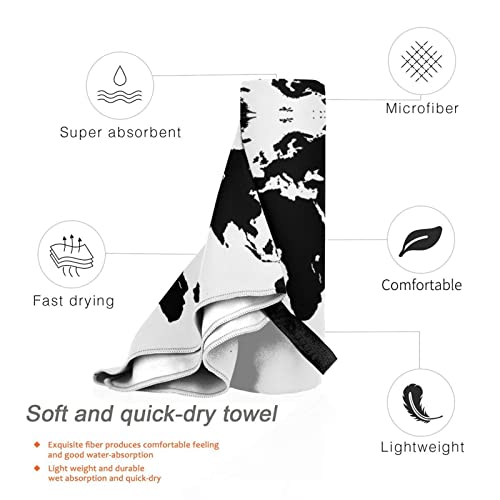 Koolr World Map Printing Bath Towels Beach Towel High Absorbent Quick-Dry,For Bathroom,Pool,Gym,Yoga,Camp #TOP2