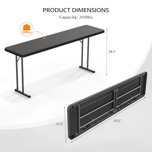 Table pliante de 1,80 m polyéthylène haute densité buffet formation - 4