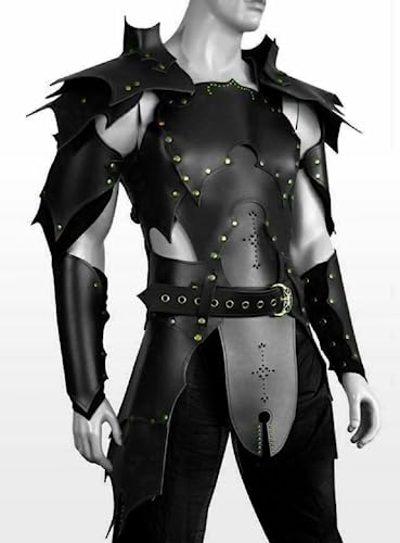 NauticalMart Medieval Armor Black Vampire Leather Armor Halloween Costume LARP Cosplay Armor Costume Viking Armour for Halloween Party (Black)