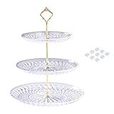 Manspdier Cupcake Stand for Dessert Table NOT JUST 3 Tier Serving Tray, Put Magic Button, Elegant Tiered Serving Tray Become Each Three Serving Trays