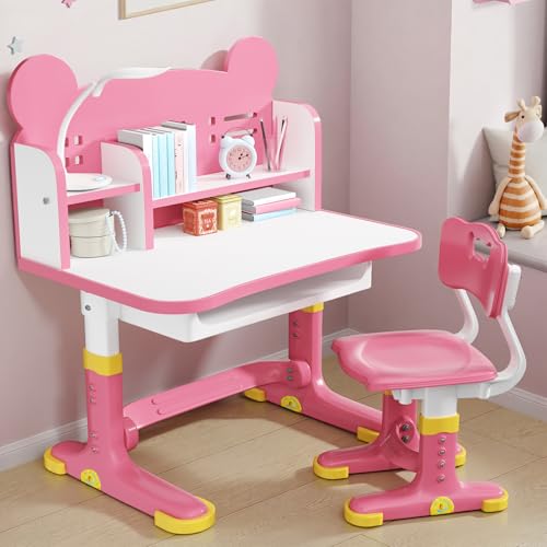 Xaperexi Kids Desk and Chair Set Height Adjustable Kids Desk