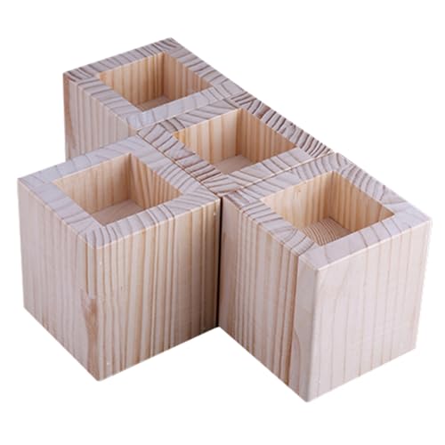 VGGBNG Wooden Furniture risers, Solid Wood Risers Heavy Duty Furniture Raisers Support Up to 500kg Wood Sofa Legs Bed Support Feet, for Table Couch Chair(A 11.2cmIncrease Height 5cm)