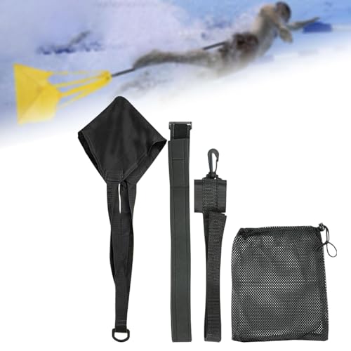 rockible Swim Parachute, Swimming Resistance Belt Equipment, Speed Strength Training Accessories Children Adults Strength, Black S